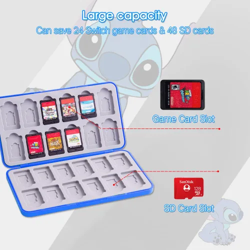 Vista 23 de PERFECTSIGHT Switch Game Case Compatible with Nintendo Switch Game Holder for Switch OLED/ Lite Game Card Case Cartridge with 24 Slots Game Card