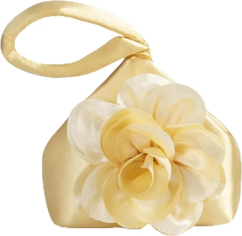 Vista 14 de BABEYOND Bolsos de mano para mujer, bolsos de noche de satén con flores, bolso de pulsera elegante para fiestas, uso diario, boda