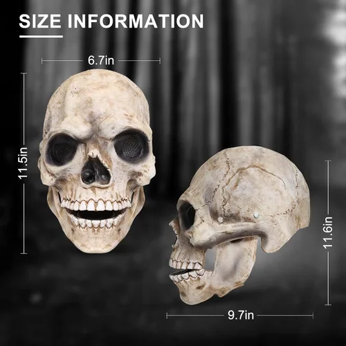 Vista 7 de Máscara de payaso con mandíbula móvil, máscara aterradora de Halloween realista para adultos, máscaras de demonio de terror para fiestas