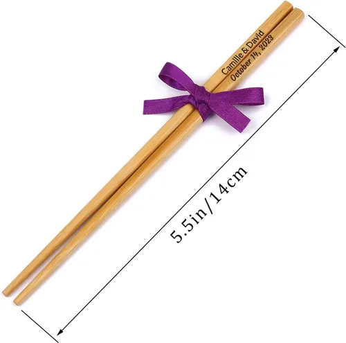 Vista 2 de 30 pares de palillos personalizados, palillos de madera de bambú personalizados, palillos de estilo chino japonés (30)