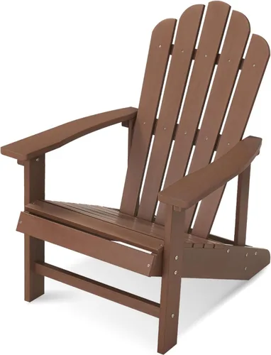 Vista 9 de Silla Adirondack, silla de patio exterior HDPE para todo tipo de clima Azul lago