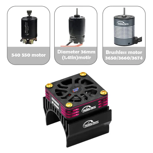Vista 4 de Ventilador de enfriamiento RC de 1.575 in 28000 RPM Motor sin escobillas Ventilador de refrigeración de metal con cubierta de fibra de carbono