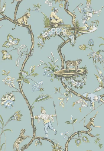 Vista 8 de Papel pintado autoadhesivo Scalamandre x Scalamandre multicolor blanco Chinoise Exotique, SCS3843, de NuWallpaper