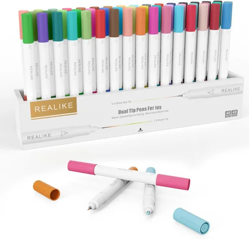 Vista 9 de REALIKE Bolígrafos infusibles de doble punta compatibles con Cricut Joy/Xtra, juego de 36 marcadores de sublimación (punta de 0.4 y punta 1.0)