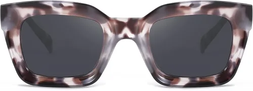Vista 2 de FEISEDY Gafas de sol clásicas para mujer, gafas de sol cuadradas gruesas, marco grueso, UV400 B2471