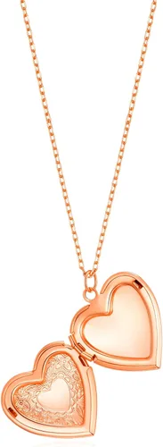 Vista 3 de Philip Jones Medallón de corazón chapado en oro rosa, Chapado en oro rosa