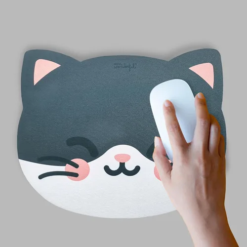Vista 6 de WONDEE Mr Wonderful Gel Mouse Mat with Wrist Rest Dog Design - Ergonomic Mouse Mat with Hand Rest The Power of Joy - Gifts for Girls and Women