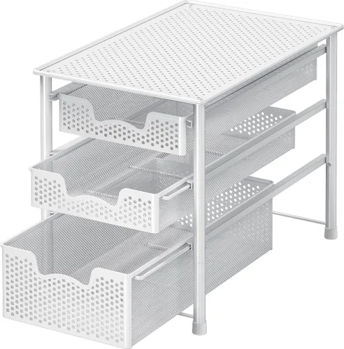 Vista 14 de Simple Houseware - Cajón organizador de cesta de gabinete apilable, rosa