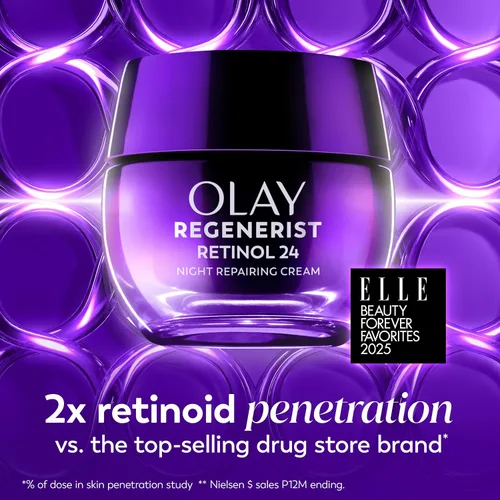 Vista 9 de Olay Crema de noche de retinol para mujeres, hidratante facial antienvejecimiento, sin fragancia, no grasa, antiarrugas, líneas finas suaves