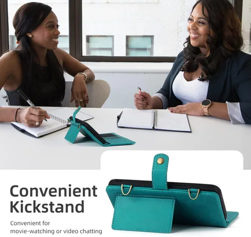 Vista 7 de Compatible con Samsung Galaxy Note 20 Ultra Glaxay Note20 Plus 5G - Funda tipo cartera multifunción 2 en 1 desmontable magnética para teléfono Azul