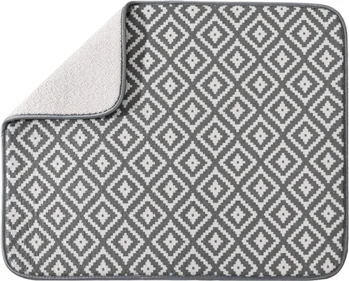 Vista 10 de Estera de secado de platos para cocina, paquete de 2, esteras de drenaje de platos de microfibra ultra absorbente de Subekyu, 19.2 por 15.8 pulgadas
