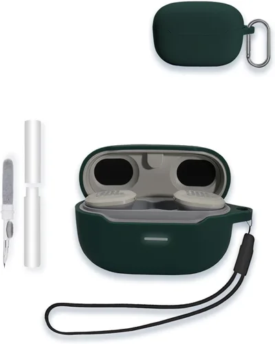 Vista 17 de Funda para JBL Endurance Race TWS True Wireless Sports Earbuds, WUNIAK Soft Silicone Protector, portátil, resistente a los arañazos, a los golpes