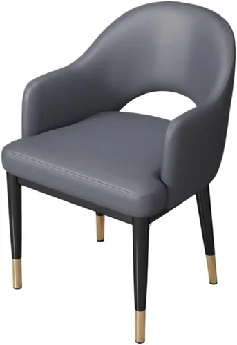 Vista 7 de Sillas de comedor, sillas de comedor modernas de mediados de siglo, tapizadas de piel sintética con patas de metal, sillas para comedor (beige)