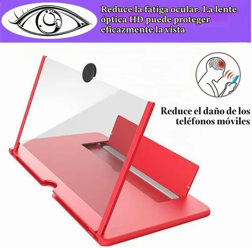 Vista 3 de Lupa de pantalla 3D de 12 pulgadas HD para teléfono inteligente móvil con lupa de video compatible con X / 8/8 Plus / 7/7 Plus / 6 / 6s Plus / 6