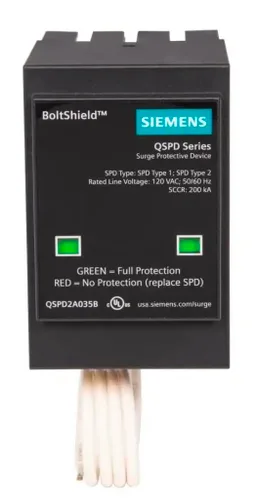 Vista 3 de Siemens QSPD2A035B 35 KAmp BoltShield Dispositivo de protección contra sobretensiones para interiores
