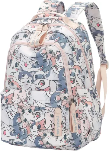 Vista 7 de Mfikaryi Daisy Prints - Mochila para niñas, para escuela secundaria Negro