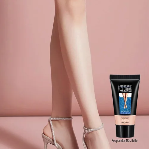 Vista 2 de Maquillaje de piernas impermeable sin transferencia, brillo medio, 1 oz, cobertura de venas de piernas, maquillaje para cubrir cicatrices de piernas