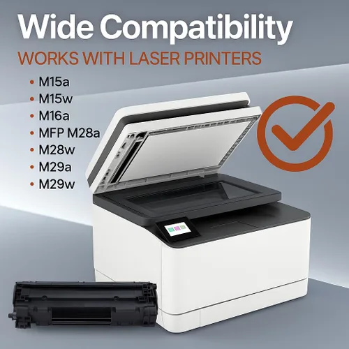 Vista 5 de Cartucho de tóner MICR compatible con 48A MICR / CF248A - Tinta magnética para impresión de cheques - Funciona con HP LaserJet Pro M15w, MFP M28w
