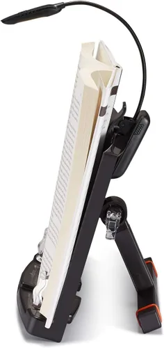 Vista 6 de Superior Essentials Soporte para libros para leer manos libres, soporte para libro de recetas para encimera de cocina y clips de página, ideal
