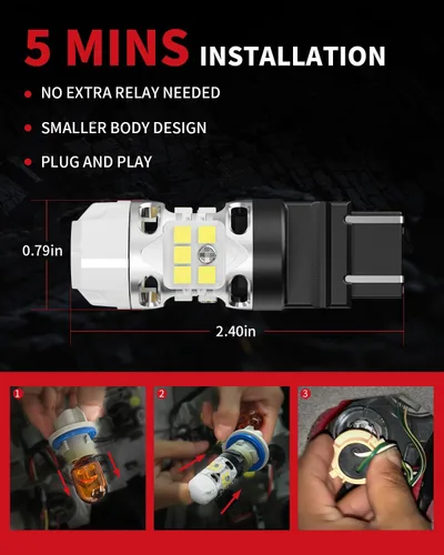 Vista 6 de LASFIT Bombilla LED T3 WT21W WT21W WT21 WT21W/7W Canbus sin errores para Ford Maverick XL XLT Lariat 2022 2023 2024, accesorios 2021 2022 F150 F250