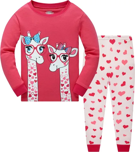 Vista 16 de Popshion Pijamas de sirena para niñas pequeñas, juego de 2 piezas, ropa de dormir 100% algodón, ropa para niños, pijamas estilo mariquita