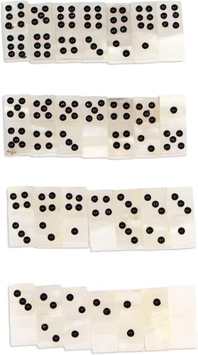 Vista 3 de NOVICA Juego de tierra (28 piezas) Onyx Domino Set
