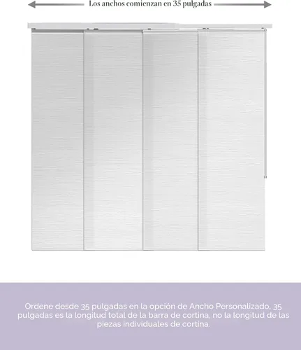 Vista 6 de Graywind - Paneles deslizantes manuales 100% opacos con control de varilla, cortinas para ventanas de privacidad, cortinas para puertas corredizas
