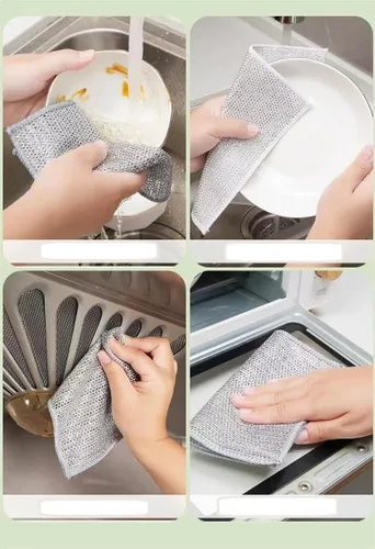 Vista 2 de Dispensador de jabón para platos de cocina con soporte para esponja, dispensador de bomba de jabón 2 en 1 para encimera, dispensador de jabón