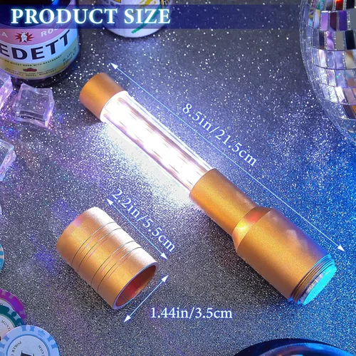 Vista 2 de Lewtemi 4 piezas de luces de botella para niña, luces estroboscópicas de servicio de botella de bastón, luces de servicio recargables de champán
