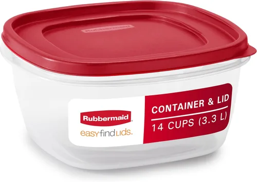 Vista 11 de Rubbermaid Easy Find - Recipientes de almacenamiento de alimentos con tapas, 2 tazas, rojo Racer, juego de 4