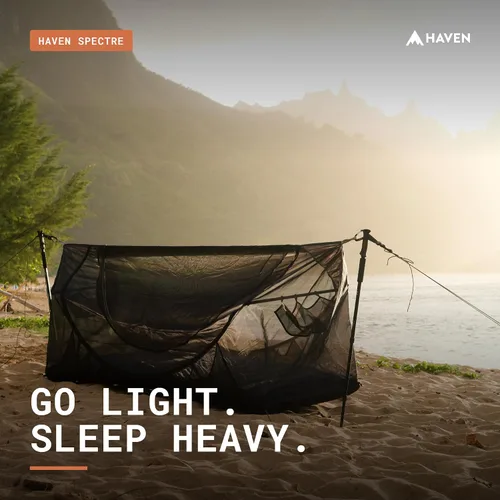 Vista 3 de Haven Tents Hamaca Tienda Plana - Hamaca Impermeable para Acampar con Mosquitera, Almohadilla Aislante y Toldo Impermeable - Haven Tent, Haven XL