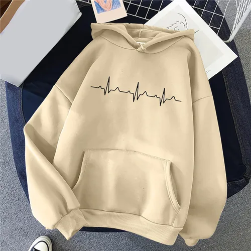 Vista 2 de JUSLIO Sudadera con capucha sólida para mujer, manga larga, holgada, con bolsillos, túnica 2023