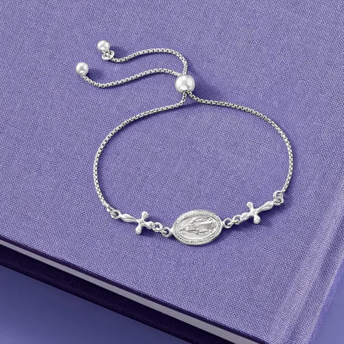 Vista 6 de Ross-Simons Pulsera Bolo de Medalla Milagrosa