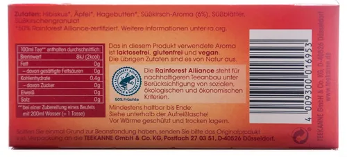 Vista 4 de Teekanne Té de cereza dulce italiana 20 bolsas/1ct. Hecho en Alemania