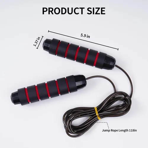 Vista 3 de Jump Rope, Jump Ropes for Fitness, Jump Rope for Men Women, Skipping Rope with Ball Bearings, Adjustable Jump Ropes,Tangle-Free Rapid Speed Jumping