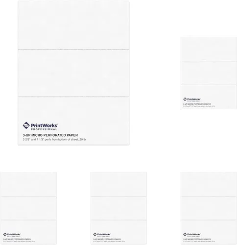 Vista 13 de PrintWorks Papel perforado profesional de media hoja de 8.5 x 11 pulgadas, perfecto para W-2, 1099 y uso de declaraciones, fabricado en los Estados