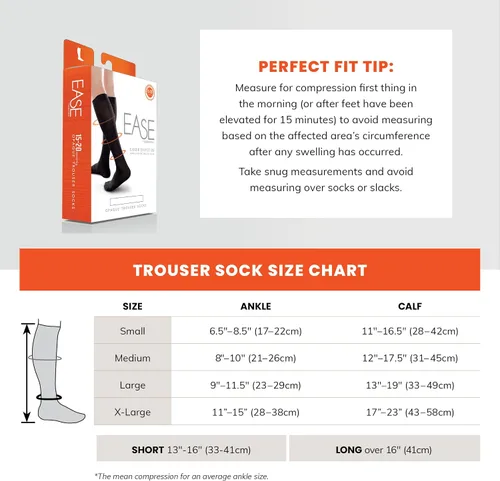 Vista 3 de Ease Opaque - Calcetines para hombre con compresión suave (15-20 mmHg)