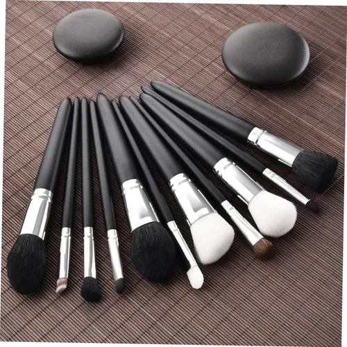 Vista 9 de POPETPOP Cepillo de prevención de maquillaje de desperdicio, cepillo de pelo de cabra para mujer, brochas de maquillaje Bling Maquillaje para mujer