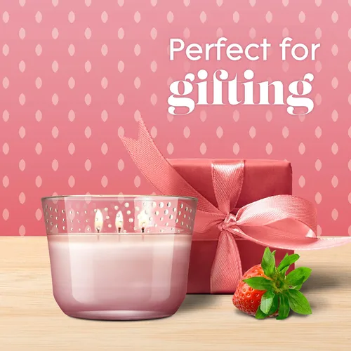 Vista 11 de Glade Strawberry Sundae Funday - Vela de 3 mechas, 6.8 onzas, aroma primaveral
