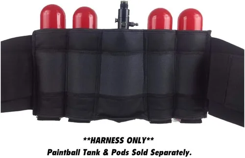Vista 5 de Maddog Paquete de arnés vertical de paintball 4+1 Cinturón de soporte para cápsulas de paintball con bolsa para hasta 88ci. Botella de tanque