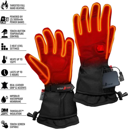 Vista 5 de ActionHeat Guantes calefactables prémium de 5V para hombre