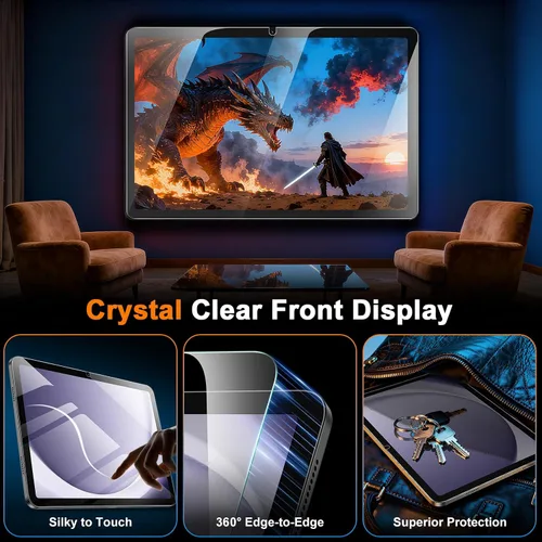 Vista 6 de Paquete de 2 protectores de pantalla para Samsung Galaxy Tab A9 Plus 2023, película templada, ultra fino, antihuellas, sensible al tacto, protector