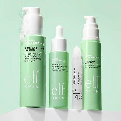 Vista 4 de e.l.f. SKIN Blemish Breakthrough Limpiador aclarador, limpiador de gel para eliminar el maquillaje, controlar el aceite y aclarar los poros, 1%