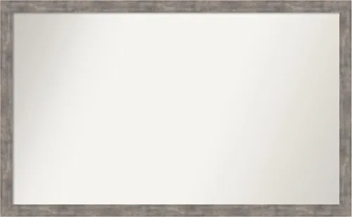 Vista 208 de Amanti Art Silver Bathroom Mirror for Over Sink, 26x45 Custom Made Marred Pewter Rectangle Vanity Mirror, Oversize Casual Wood Frame, Hangs Estaño