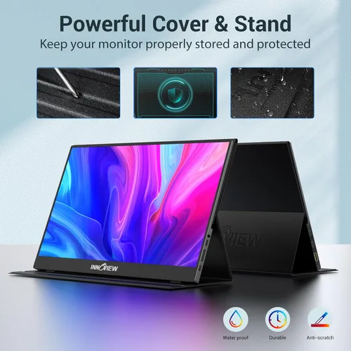 Vista 5 de InnoView Monitor portátil, 15.6 pulgadas FHD 1080P HDMI USB C segundo monitor externo para computadora portátil, escritorio, MacBook, teléfonos