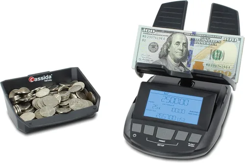 Vista 10 de Cassida Contador de billetes profesional con balanza para contar monedas (Till Tally), Negro