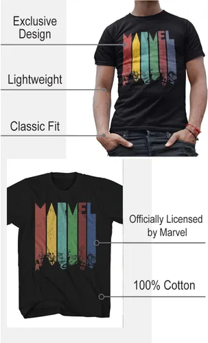Vista 3 de Marvel Camiseta Avengers Color Daze Distressed Adulto Hombre