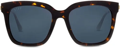 Vista 7 de DIFF Bella Designer - Gafas de sol cuadradas de gran tamaño para mujer, 100% protección UVAUVB, colores de moda de moda Tortoise