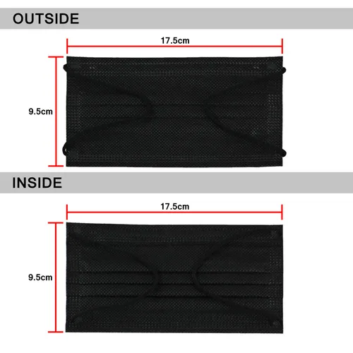 Vista 6 de Máscara desechable para rostro para mujeres y hombres adultos, 3 capas, 50