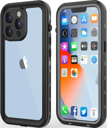 Vista 8 de Funda impermeable diseñada para iPhone 13 Mini, funda de cuerpo completo con protector de pantalla y protector de lente de cámara, a prueba
